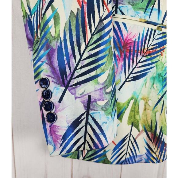 Tallia Men's Slim-Fit Stretch Suit Jacket Blazer Blue/Cream Small NWT - Picture 3 of 7